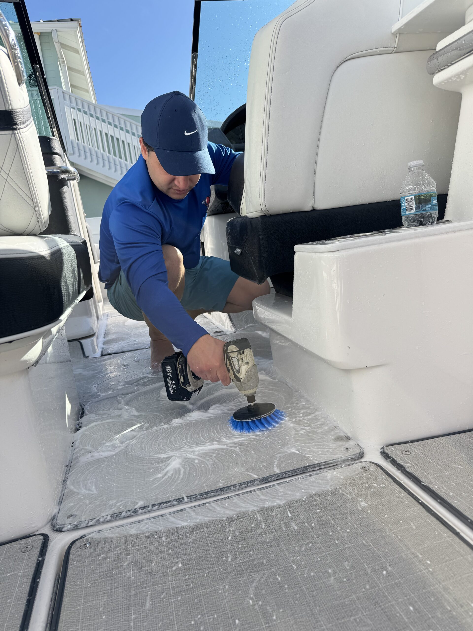 Boat interior and deck cleaning service in Sarasota & Manatee County, FL by Octoshine Marine