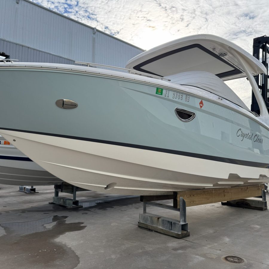 Boat hull wax service in Osprey, FL by Octoshine Marine Detailing